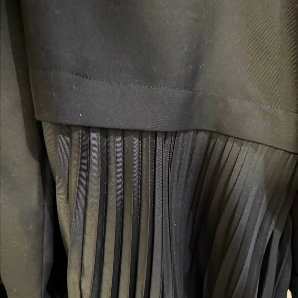 Sandro Black Pleated Trench Coat - Picture 6 of 10